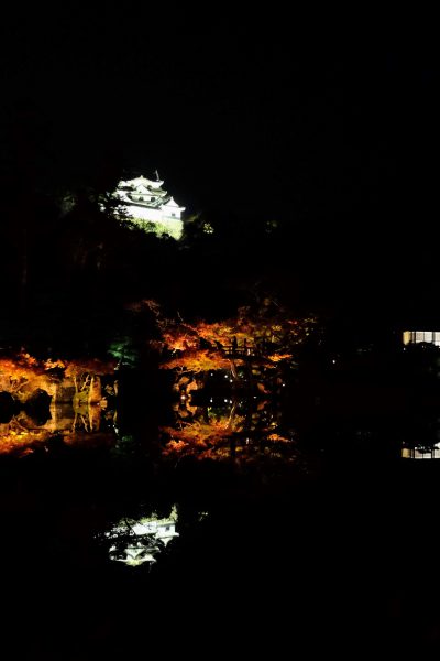 彦根の観光すポット「玄宮園の紅葉ライトアップ」